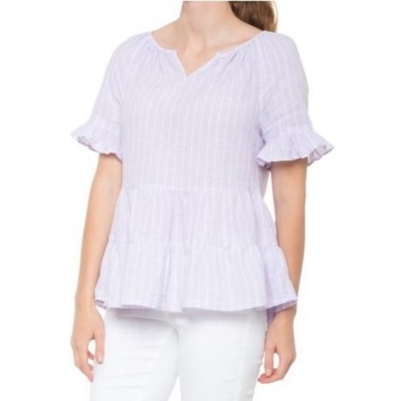 NWT. Beachlunchlounge Bright Lavendar Akia Top. Size Small. - Picture 2 of 8